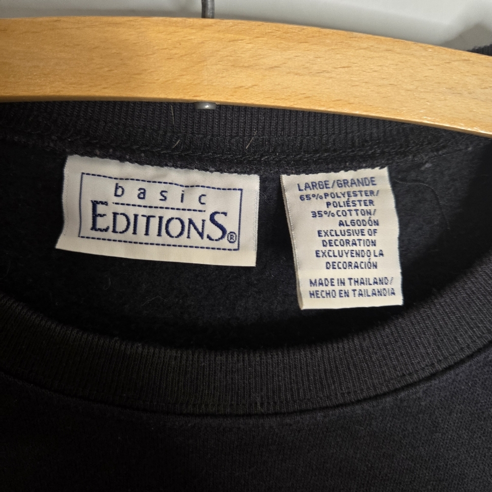 Basic Editions Black Pumpkin Patch Halloween Swea… - image 3